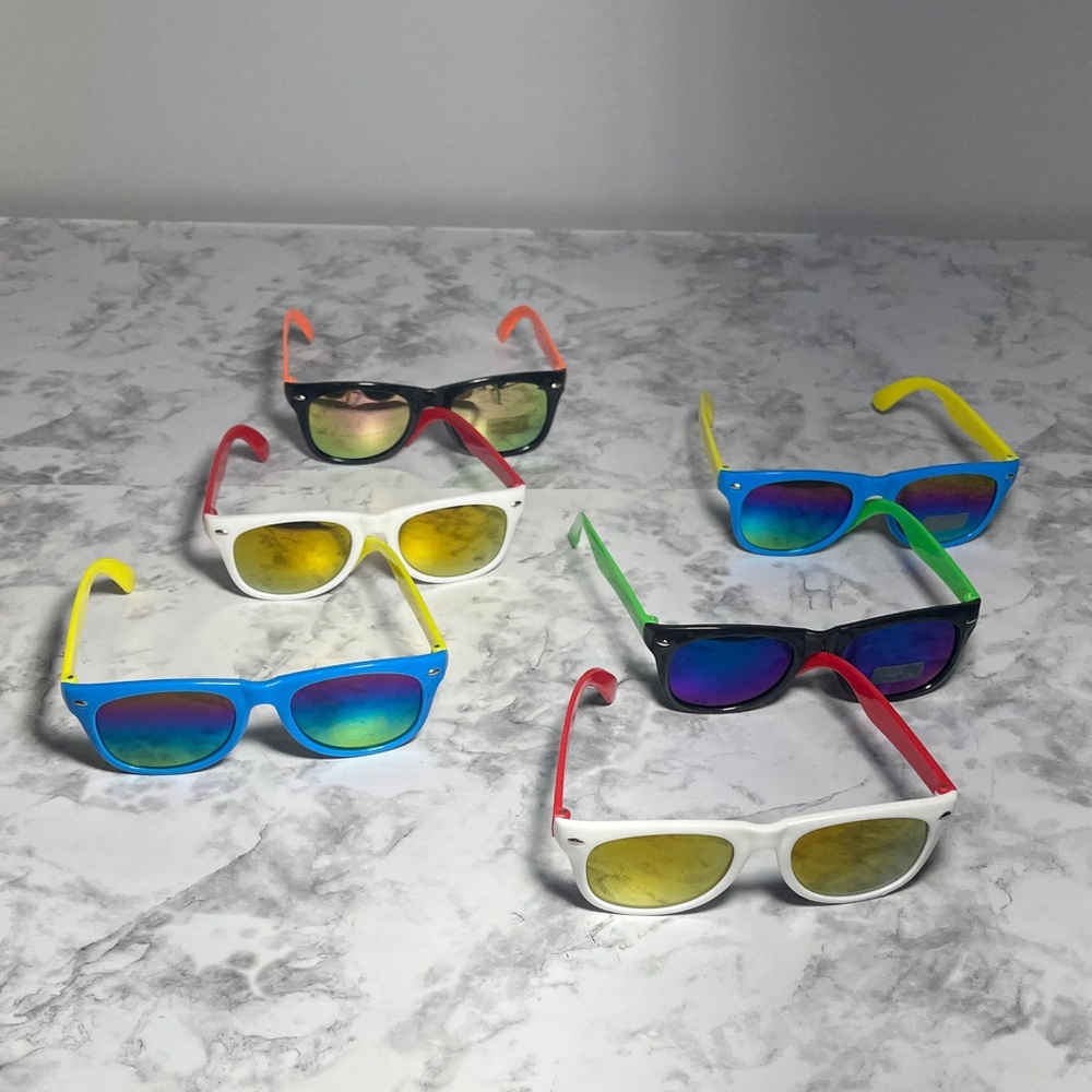 Colorful Kids Retro Sunglasses Set of 6